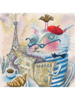 Название по-английски:	Cat reading a book in Paris¶Название по-русски:	Читающий кот в Париже¶Размер