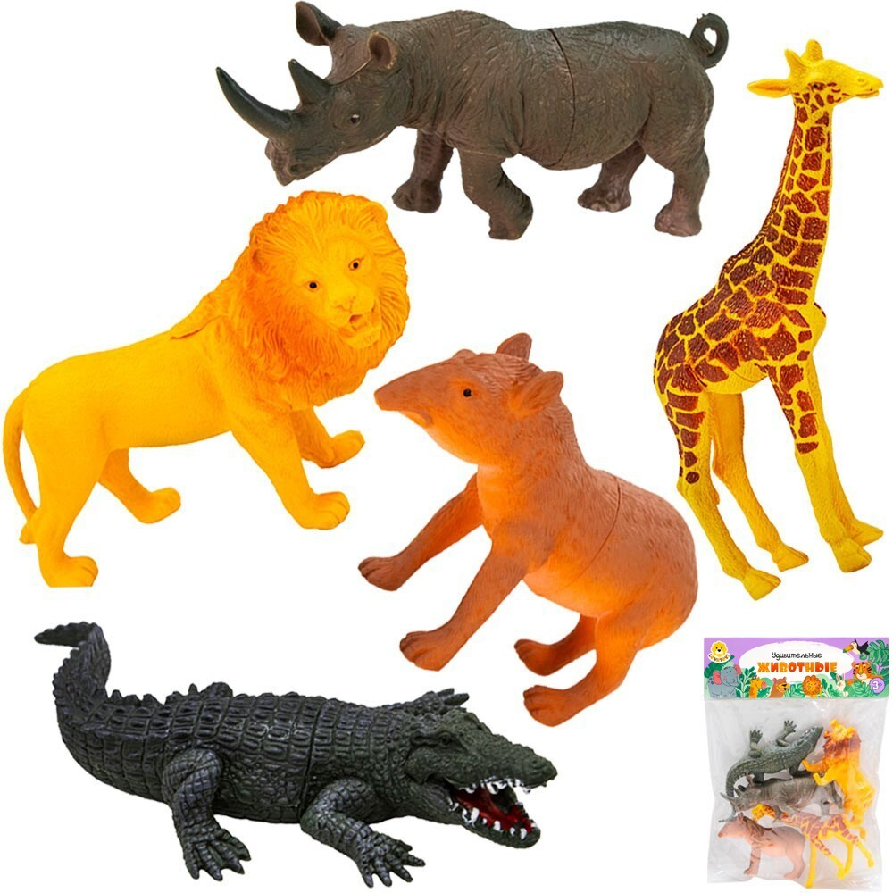 Набор животных Levatoys 2057C-4YS Сафари в пак.