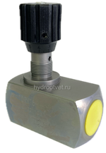 DV16-1-10/V - Дроссель трубного монтажа c рукояткой, G3/4, обратный клапан - нет