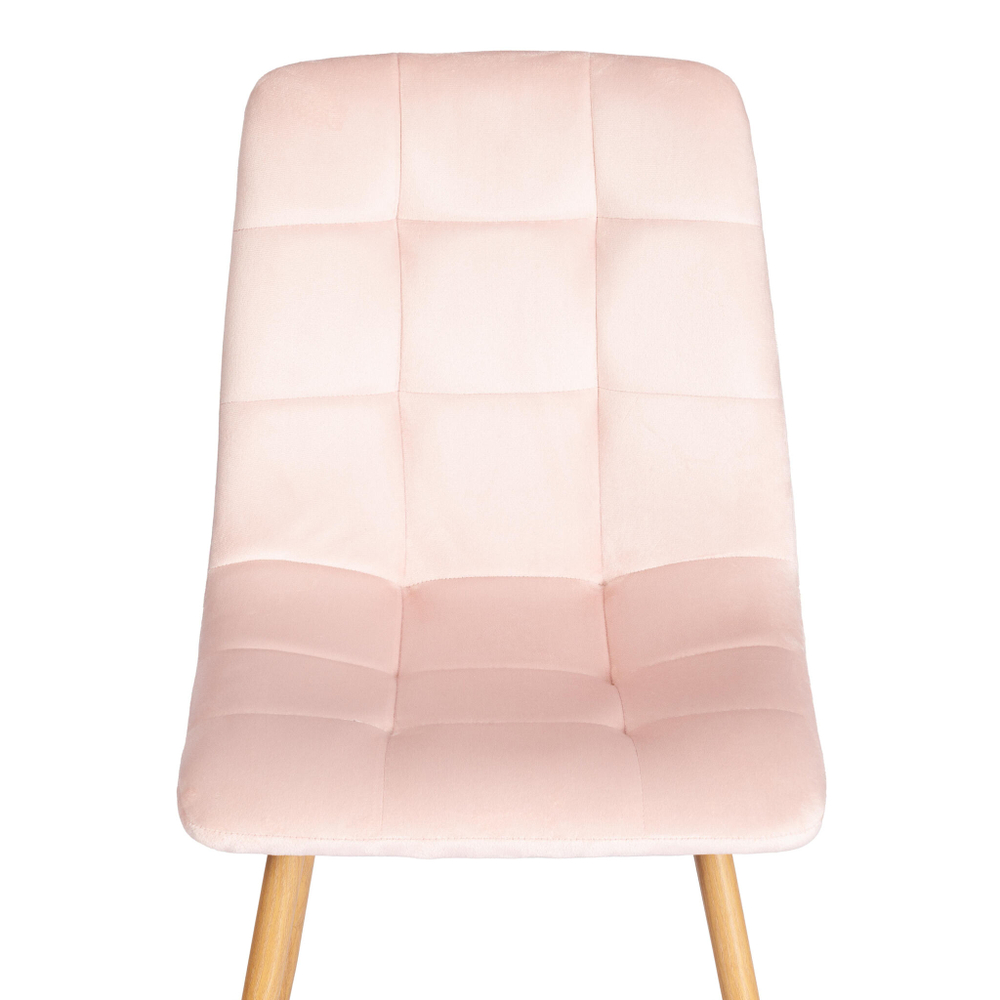 Стул CHILLY (mod. 7094-1) / 1 шт. в упаковке вельвет/металл, 44,5х52,5х86 см, pink (розовый) HLR39 / натуральный