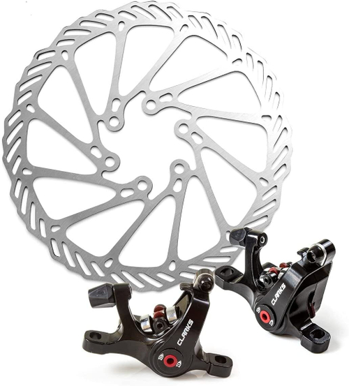 Тормозной набор мех. диск. пара пер.+задний CMD-22 облегч ДВУХПОРШНЕВОЙ (ROAD/CYCLO-CROSS, IS&PM, 160мм+суппорт+доп. колод VX852) 268г. черный CLARKS