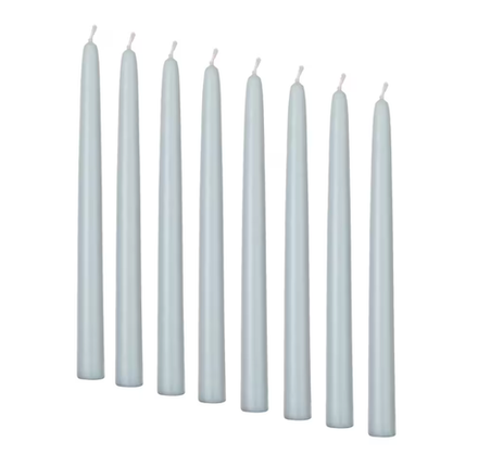 КЛОХЕТ KLOKHET Набор свечей без запаха 25 см 8 шт, серо-голубые