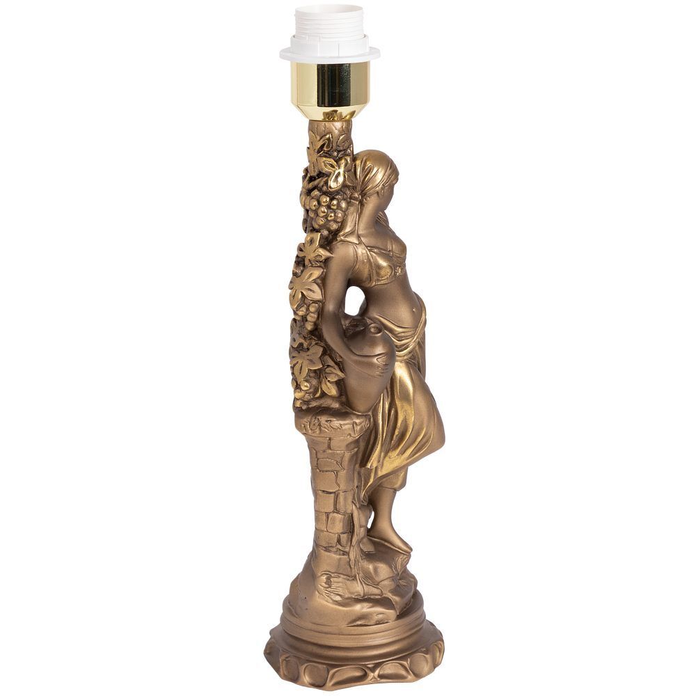 Настольная лампа Девушка с кувшином Бронза с абажуром №38 Vatican (Ватикан) Аквамарин