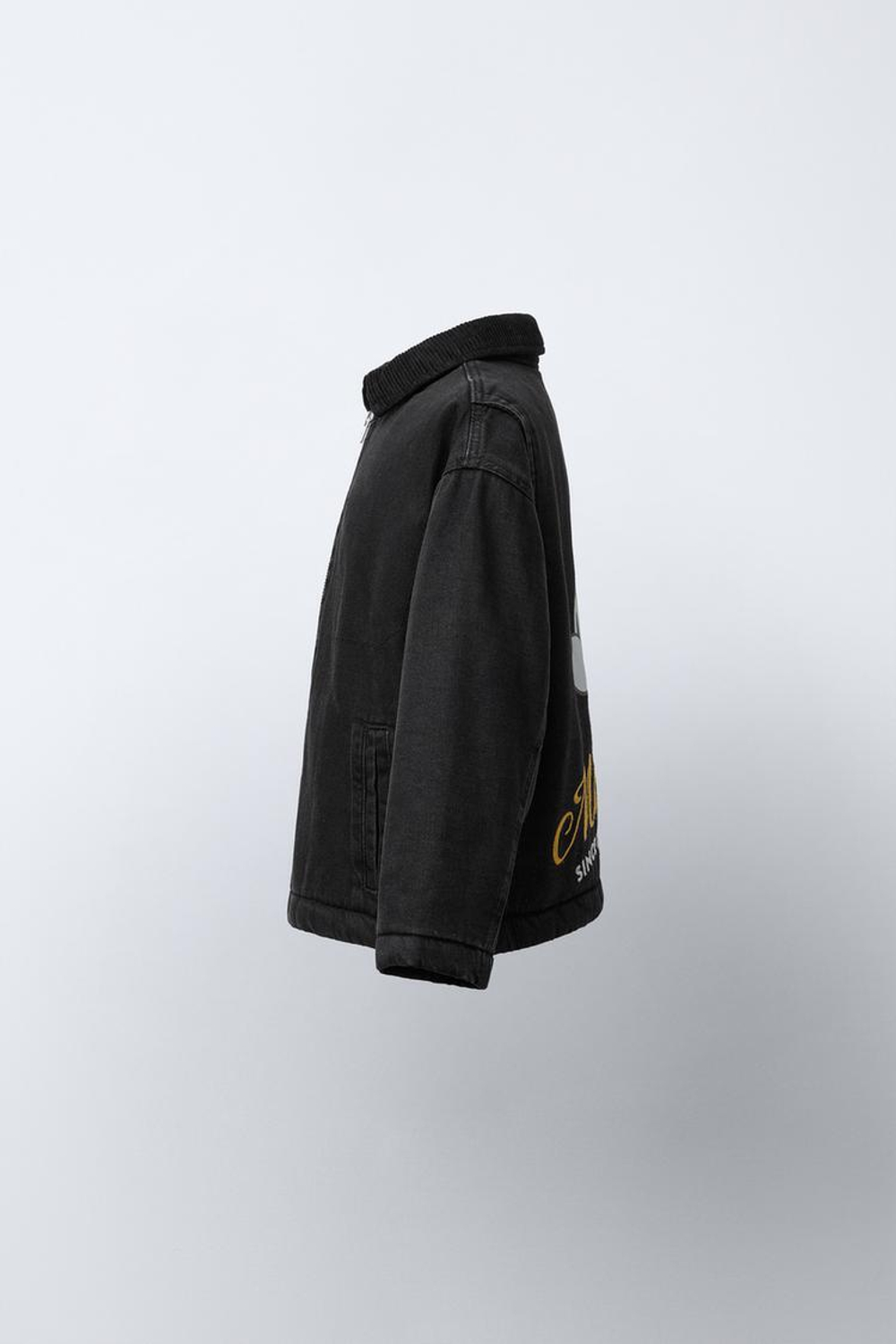 ZARA УТЕПЛЕННАЯ ДЖИНСОВАЯ КУРТКА MICKEY MOUSE © DISNEY, ЧЕРНЫЙ