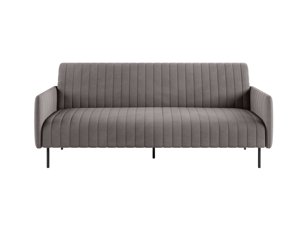 Baccara диван-кровать трехместный прямой с подлокотниками, бархат антрацит 14