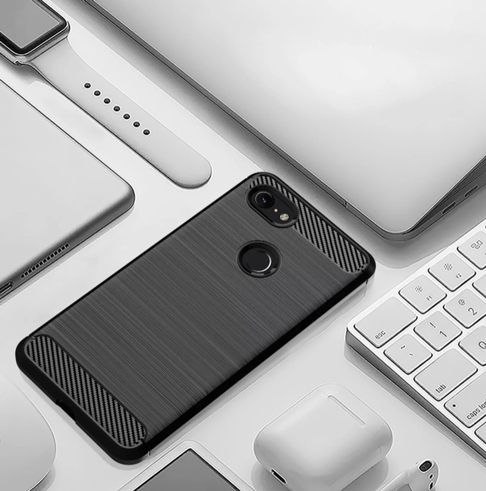 Чехол на Google Pixel 3 XL цвет Black (черный), серия Carbon от Caseport