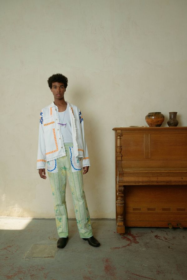 Рубашка с Кружевом по Краю / Lace Hem Long Sleeve белая - фото 5