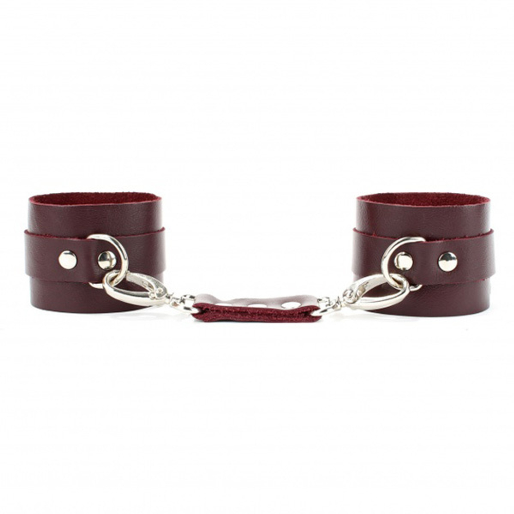 Бордовые кожаные оковы на ноги БДСМ Арсенал Lady's Arsenal Shackles Of The Maroon 67004