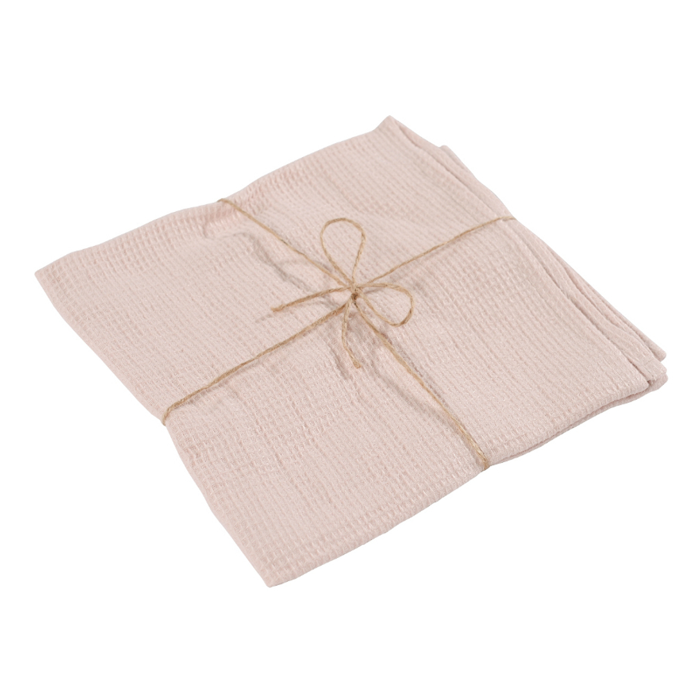 Вафельное кухонное полотенце из умягченного льна цвета пыльной розы из коллекции Essential 47x70 Tkano