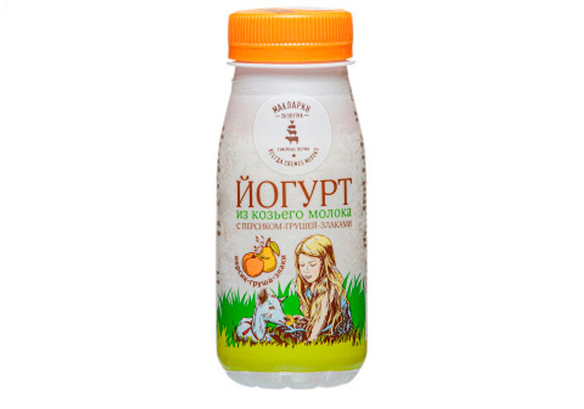 Йогурт из козьего молока персик-груша-злаки, 150мл