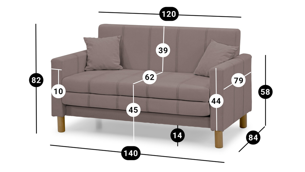 Диван Уют Лайт Velutto 37 120*84*82 см, светло-розовый Велютто Выкатной Фиеста