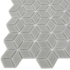 STP-GR007-RMB Natural Мозаика плитка для ванной комнаты из стекла Steppa серая светлая глянцевая