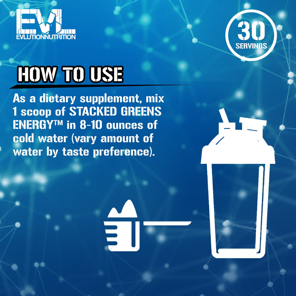 EVLution Nutrition, Stacked Greens Energy, яблочный сад, 207 г (7,3 унции)