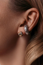 Кафф "Кружевной бублик" в серебре