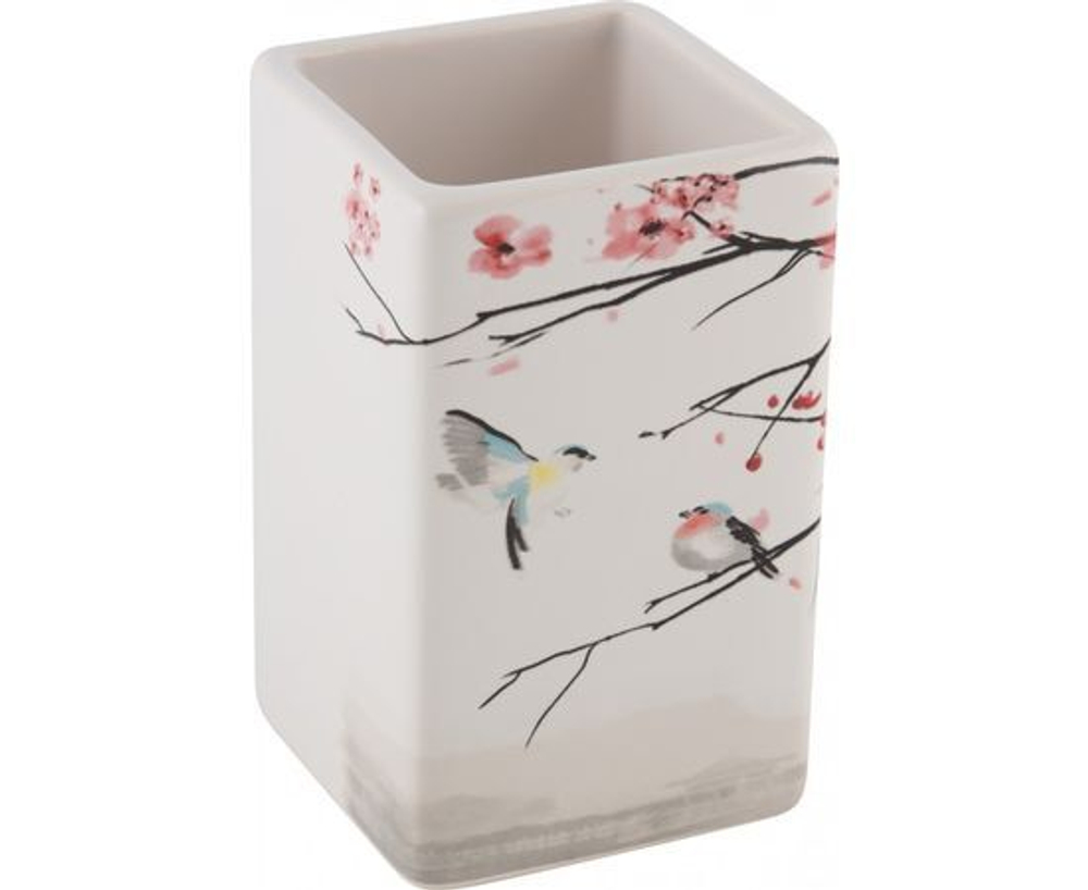 Стакан для ванной Сакура, керамика, Рыжий Кот