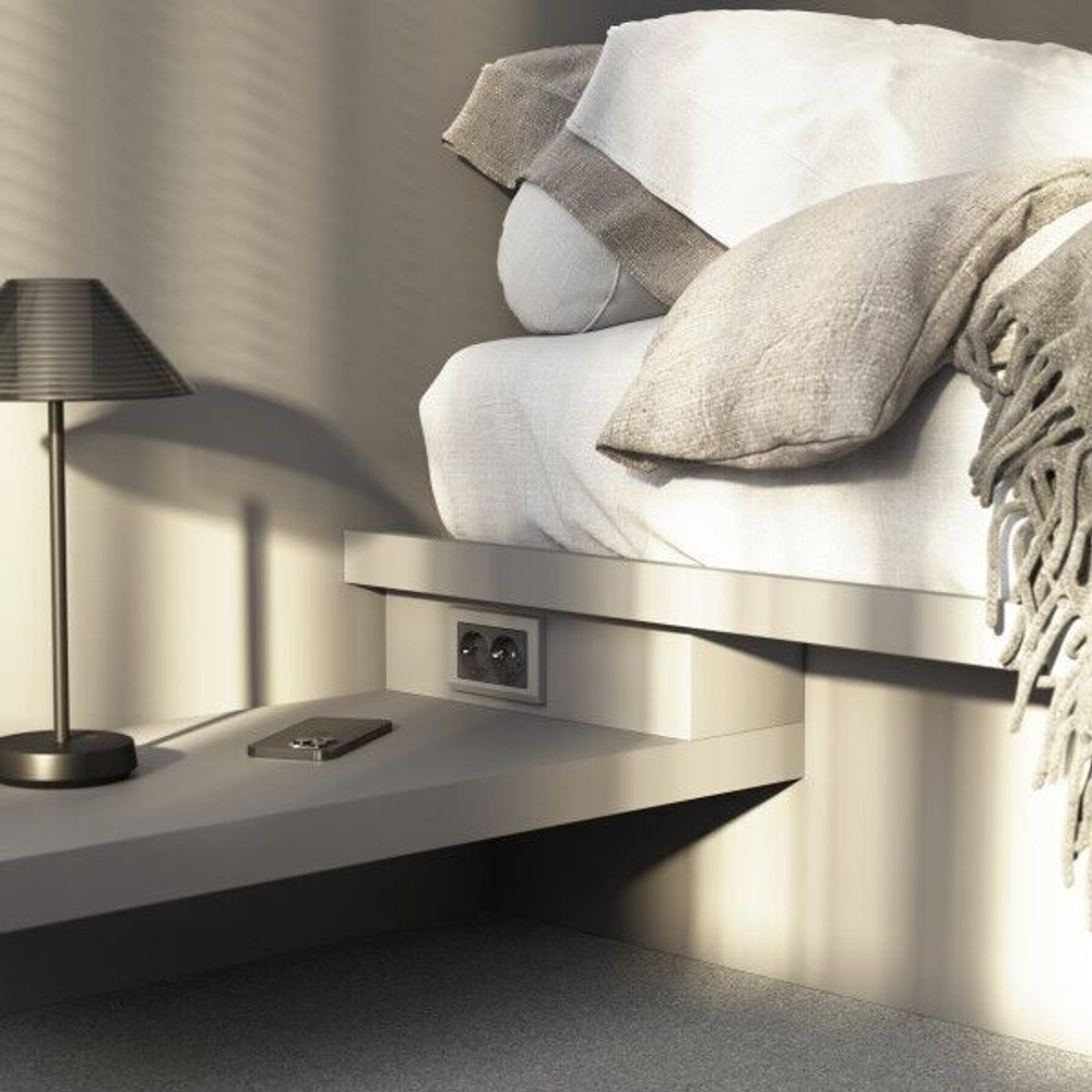 Рамка для двойной розетки Stark (серебряный матовый)