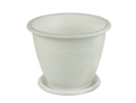 Горшок цветочный Розалия 0,8л с поддоном (белый)