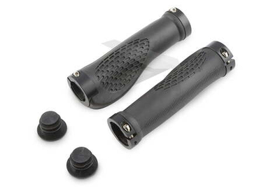 Рукоятки руля (грипсы, комплект), 135 мм TwoSideLock Black эргономичные (черный, D-1388)