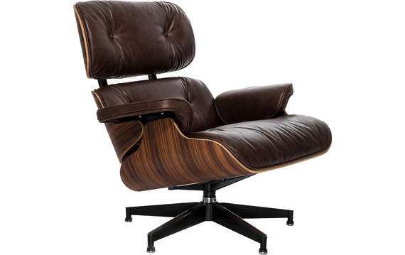 Кресло с оттоманкой Eames Lounge Premium, состаренная кожа