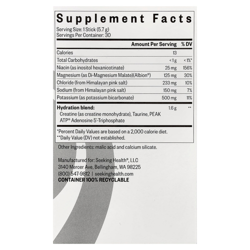 Seeking Health, Optimal Electrolyte, без добавок, 30 стиков, 5,7 г (0,201 унции) каждый