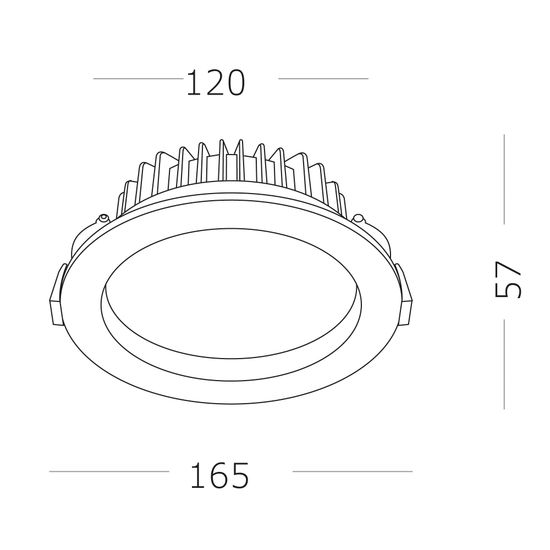 ST752.548.24 Св-к встр. Белый LED 1*24W 4000K 1 920Lm Ra80 100° IP44 D165xH54 100-240VV Встраиваемые светильники