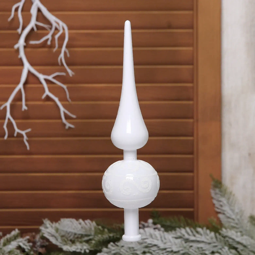 Верхушка на ёлку 23 см «Волшебный узор», Белый