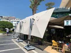 Зонт профессиональный 3х3 м Banana Plus, серебристый, бежевый