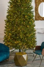 Елка с гирляндой 2в1 «Торжественная» (Литая хвоя) 210 см / 2,1 м