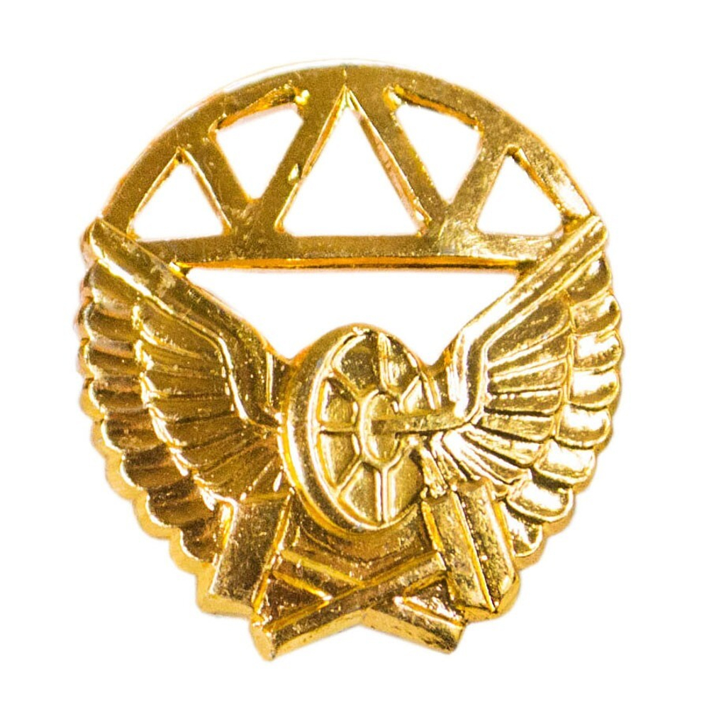 Эмблема петличная ЖДВ золотая