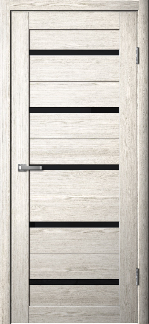 Межкомнатная дверь Lite Doors L26 (Чёрное стекло) Бьянко 3D