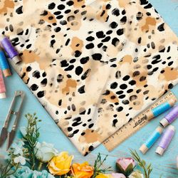 Ткань премиум мембрана черные пятна на розовом