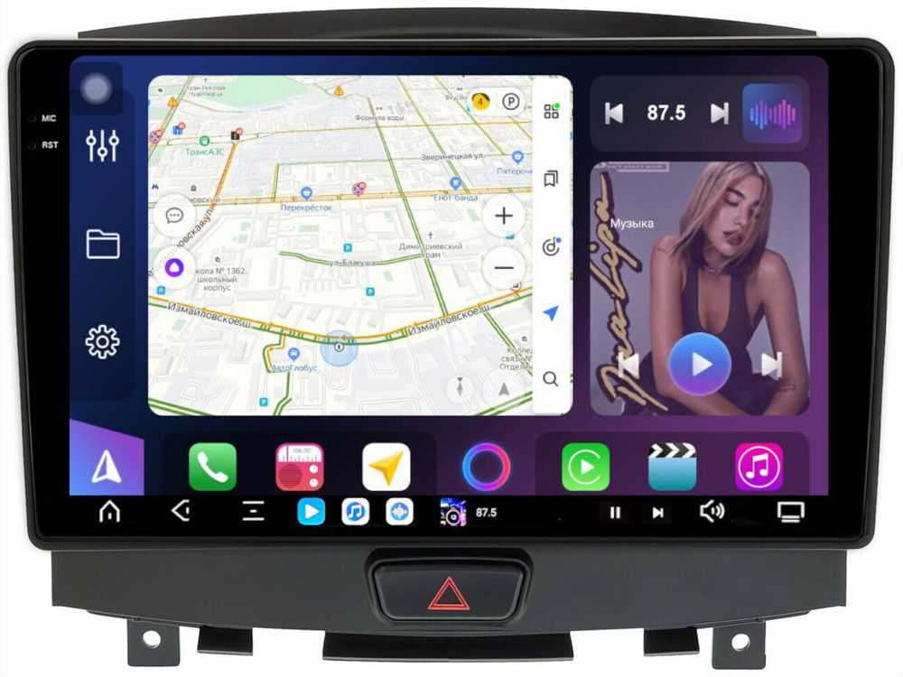 Магнитола для Infiniti EX25, EX37, QX50 2010-2017 - FarCar GX9-9693B монитор 9.5" 2K QLED на Android 14, TS20, 6+128Гб, CarPlay, 4G SIM-слот