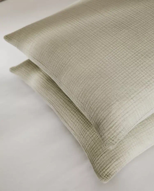 ZARA HOME НАВОЛОЧКА ИЗ ХЛОПКОВОГО МУСЛИНА, КАМЕННО-СЕРЫЙ