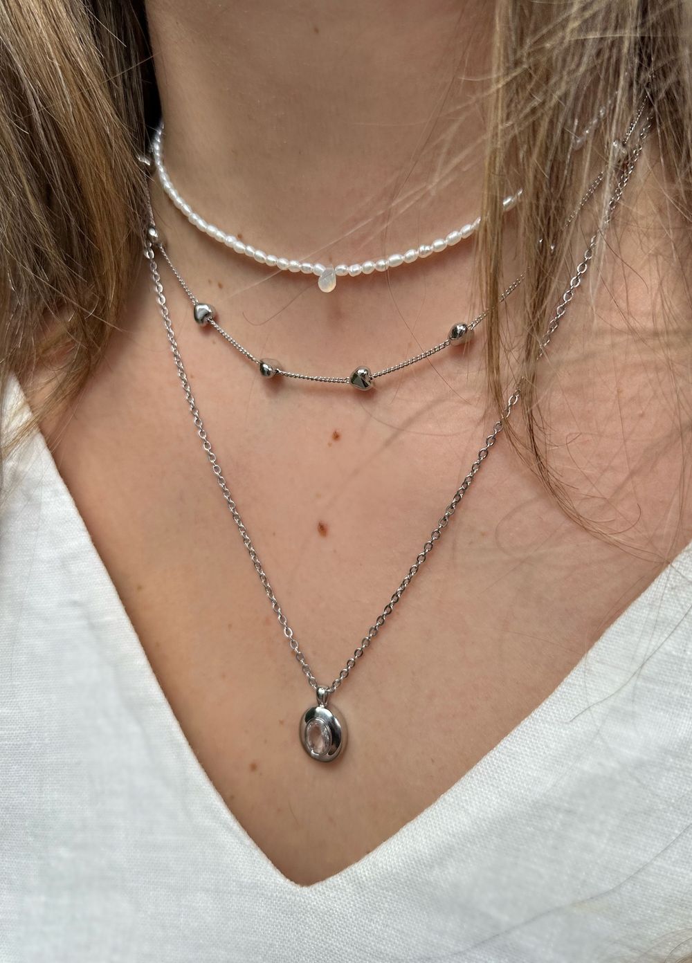 Чокер из жемчуга с опалом