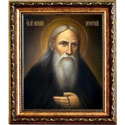 Антоний Печерский преподобный. Икона на холсте.