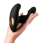 Черный силиконовый изогнутый стимулятор простаты - 14 см. (Цвет: черный)