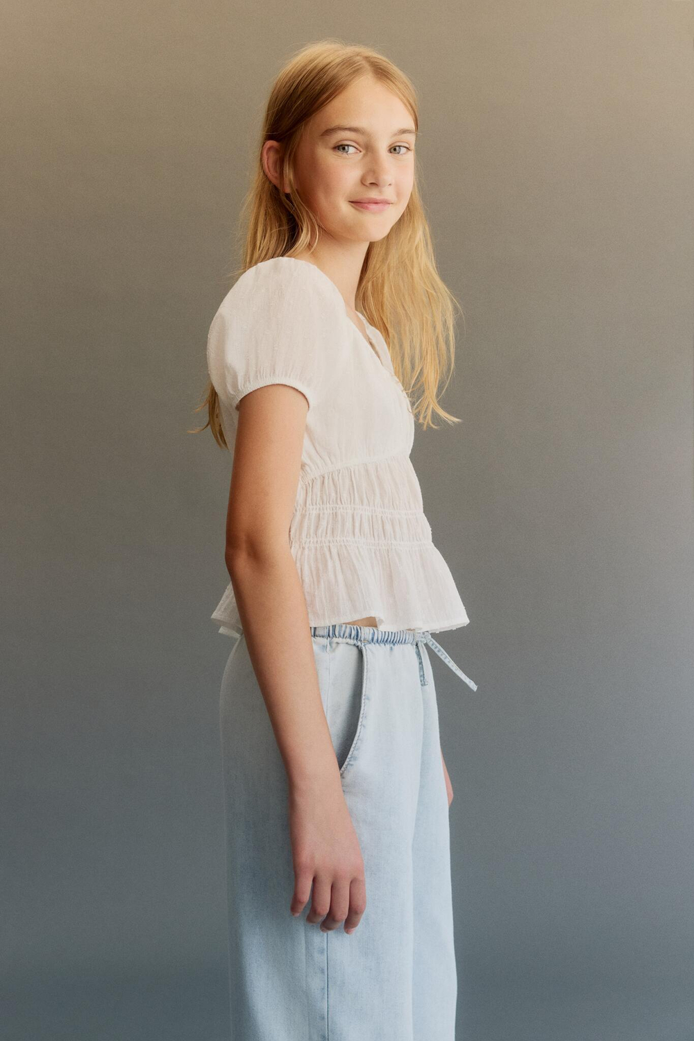 H&M Джинсы Wide Leg, голубой