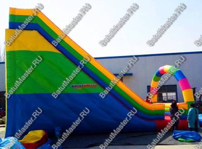 Детский надувной батут-горка "Без радуги никуда" 10*5*7 м