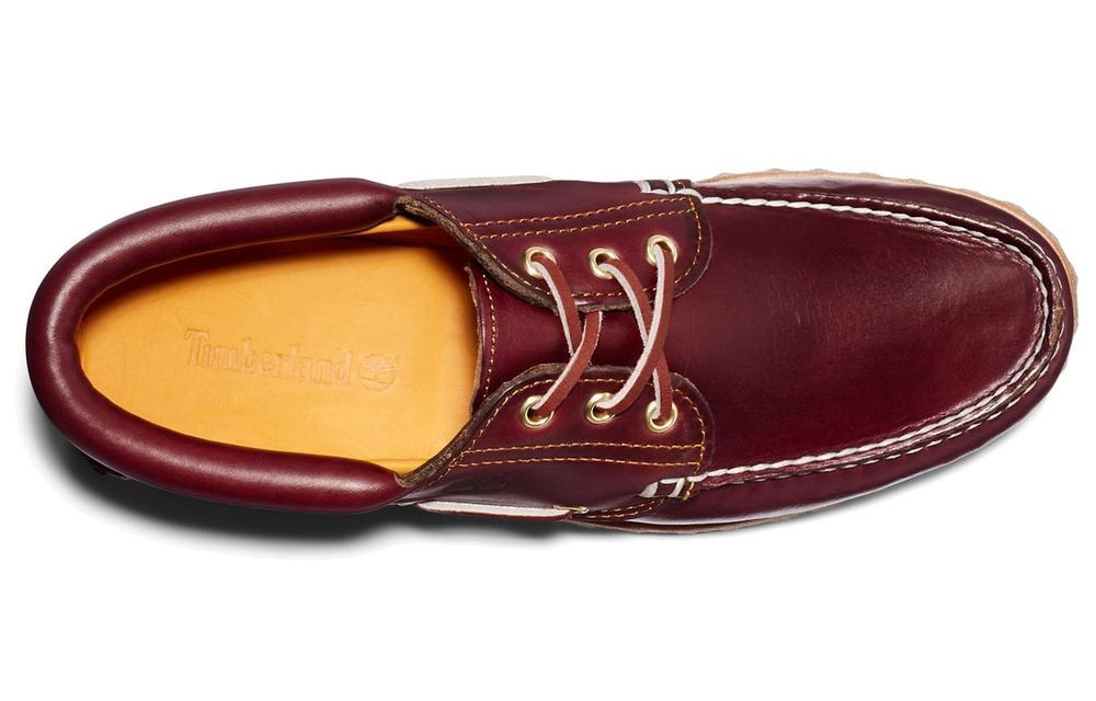 Timberland 3 Eye Casual Leather Shoes Men"s Red Brown