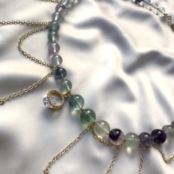 Колье "Небесная акварель" с флюоритом
