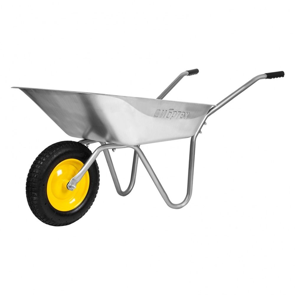 Тачка садовая, грузоподъемность 90 кг, оцинк. рама, объем 65 л// Сибртех 689614