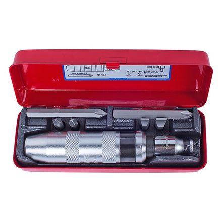 Цена на KING TONY (4108FR) Отвертка ударная 1/2" с принадлежностями, 8 предметов