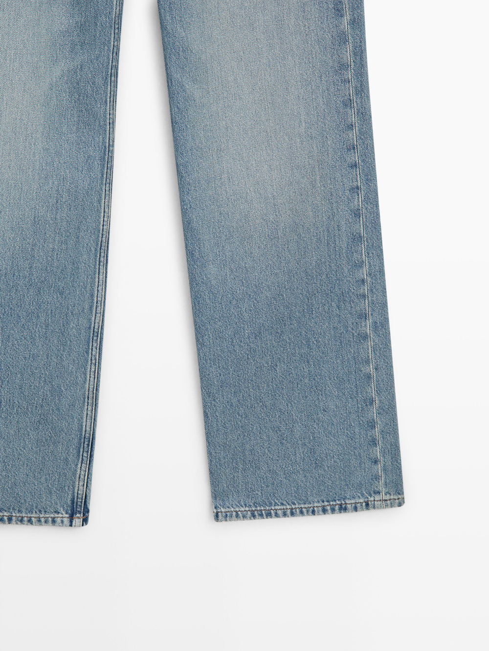 Massimo Dutti Джинсы с высокой талией и широкими штанинами, светло-голубой