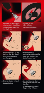 Вакуумная помпа для сосков с вибрацией Bad Kitty Vibrating Nipple Cups (Цвет: черный)