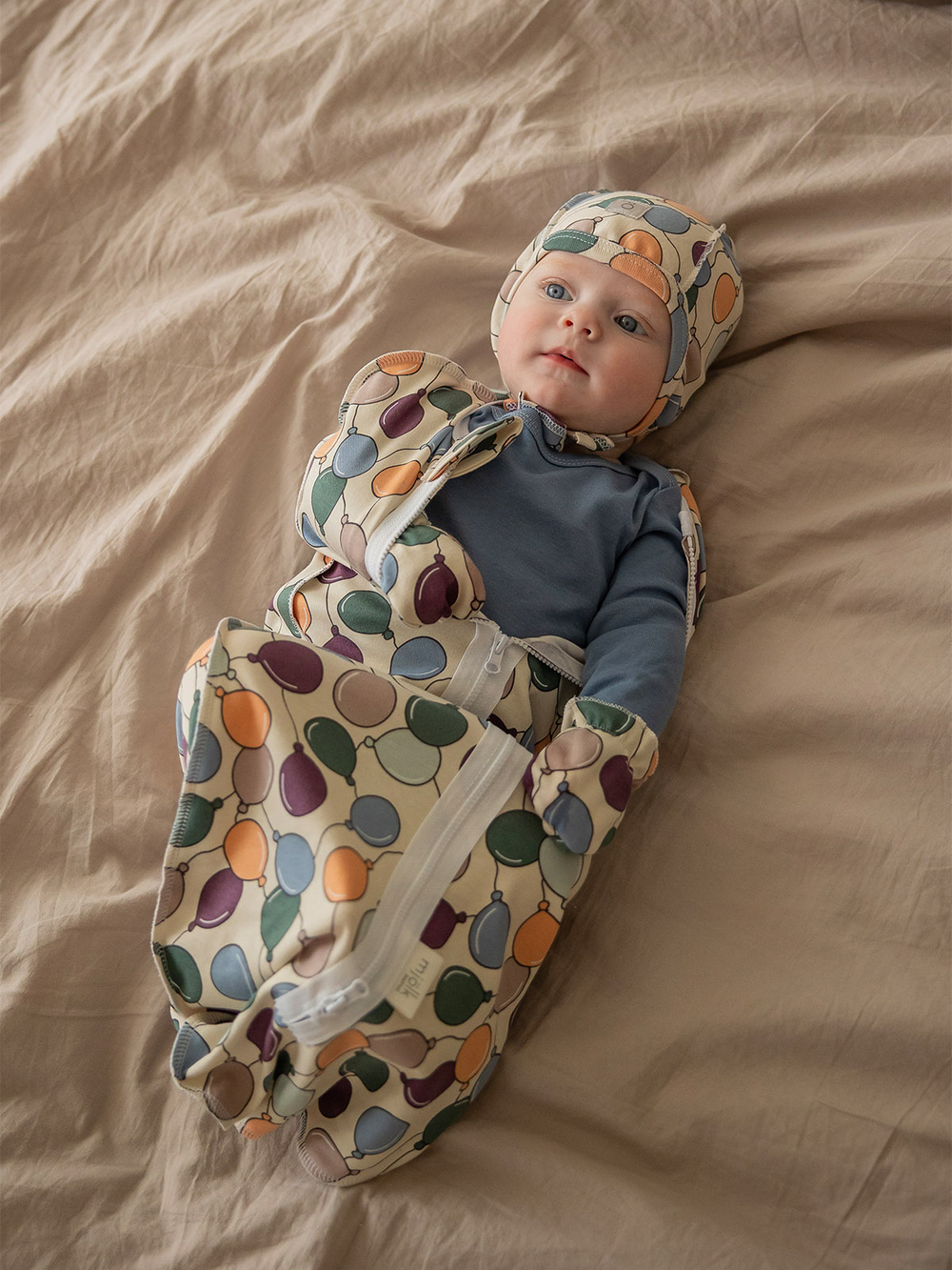 Пелёнка-кокон Mjölk Шарики, уценка