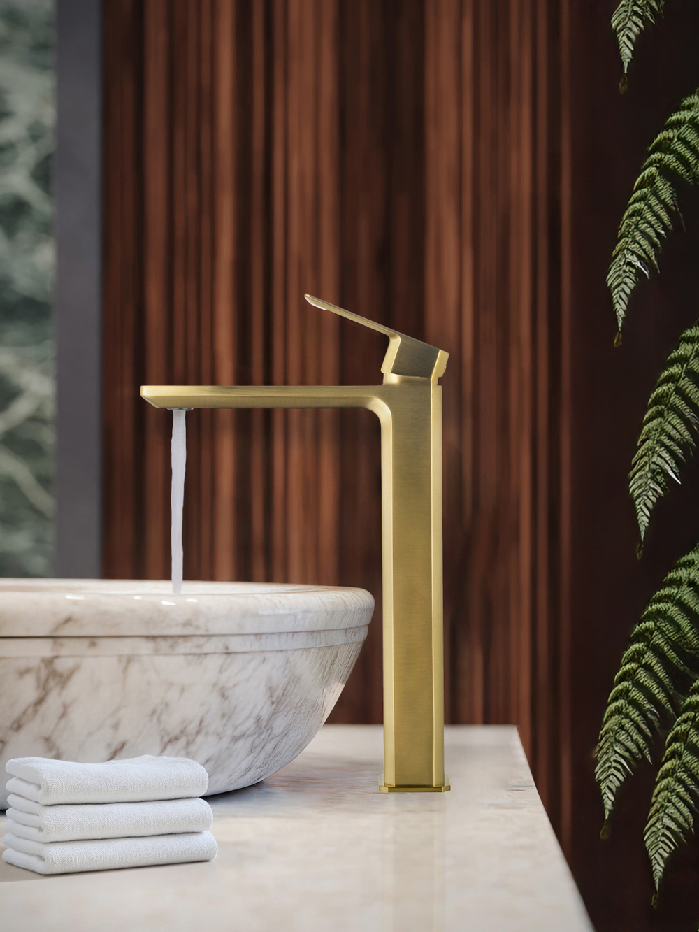 Смеситель для раковины высокий WONZON & WOGHAND DIAMOND, Брашированный никель (WW-88239011-BN)