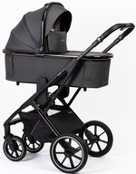 Детская коляска Peppy Tecla 3 в 1 с автокреслом First black Shadow Antrazit Chrome Edition (Графитовый)
