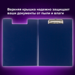 Папка-планшет BRAUBERG "Contract" А4 (315х230 мм) с прижимом и крышкой пластиковая синий прочная 1 5 мм (5 штук в упаковке)