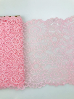 Кружево эластичное нежно-розовое 20 см