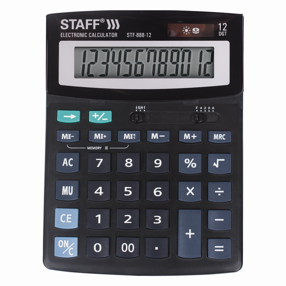 Калькулятор настольный STAFF STF-888-12 (200х150 мм) 12 разрядов двойное питание